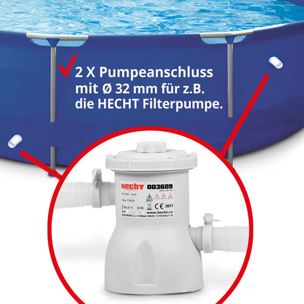 HECHT Stahlrohr Pool 3690 BLUESEA 360x76cm