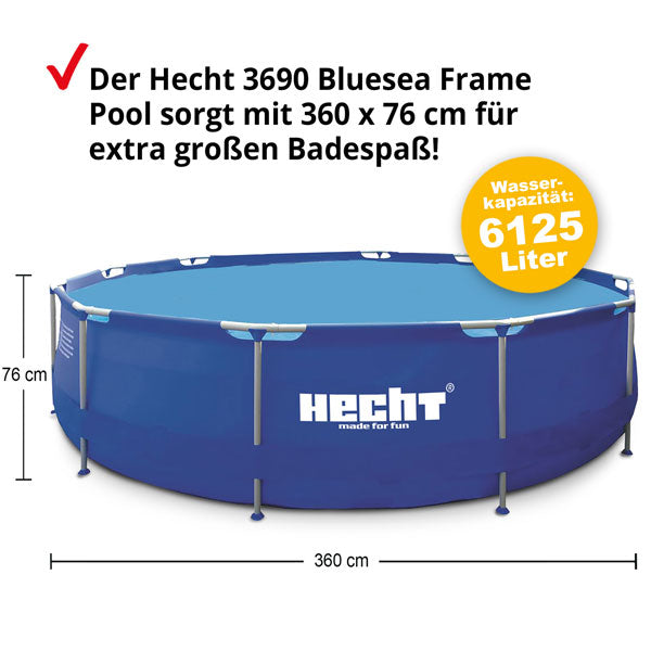 HECHT Stahlrohr Pool 3690 BLUESEA 360x76cm