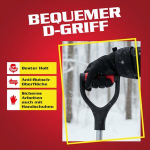 Hecht Teleskop Schneeschaufel 122–155cm – ausziehbar, ergonomische Arbeitshöhe