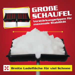 Hecht Teleskop Schneeschaufel 122–155cm – ausziehbar, ergonomische Arbeitshöhe