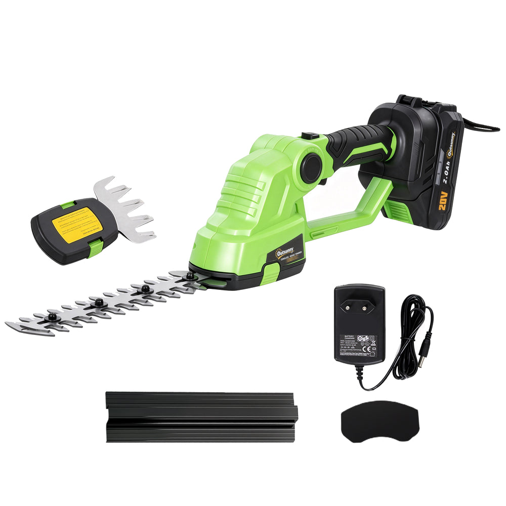 Heckenschere Strauchschere Akku elektrisch 2-in-1 20cm