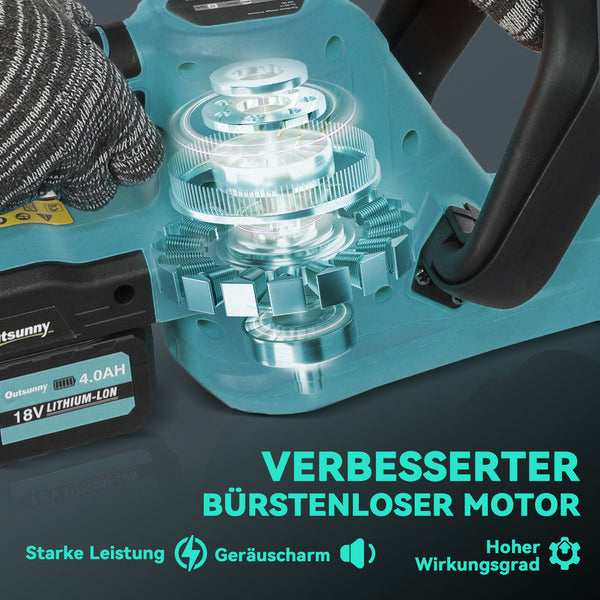 Heckenschere Akku elektrisch mit Schnittlänge für Garten 51cm