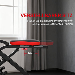 Heimtrainer Fitnessgerät klappbar verstellbar mit Pedalen rot