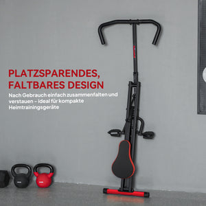 Heimtrainer Fitnessgerät klappbar verstellbar mit Pedalen rot