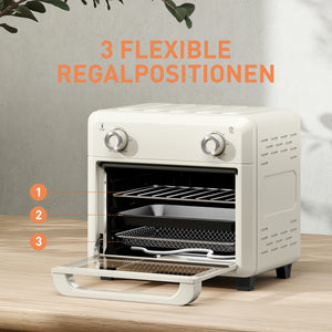 Heissluftfritteuse mit Grill Backen Frittieren Timer 10L 1000W