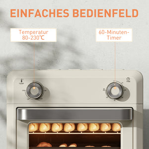 Heissluftfritteuse mit Grill Backen Frittieren Timer 10L 1000W