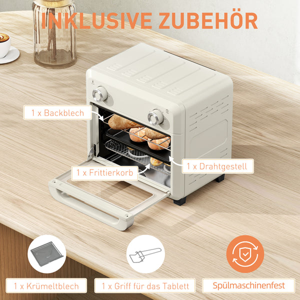 Heissluftfritteuse mit Grill Backen Frittieren Timer 10L 1000W