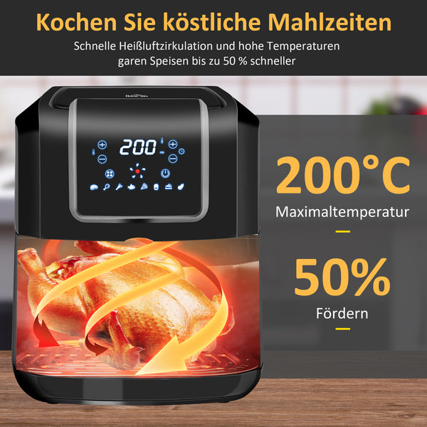 Heissluftfritteuse Airfryer 6,5L 1700W mit LED-Display