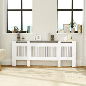 Heizkörperverkleidung verstellbar Lamellendesign MDF weiss