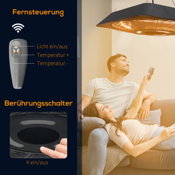 Heizstrahler Infrarot mit Fernbedienung für Terrasse 2000W