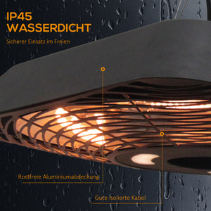Heizstrahler Infrarot mit Fernbedienung für Terrasse 2000W