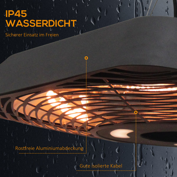 Heizstrahler Infrarot mit Fernbedienung für Terrasse 2000W