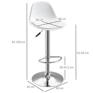 2er Set Barhocker höhenverstellbar weiss