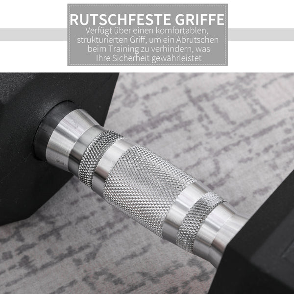 Hexagon Kurzhantel 125 kg Gusseisen & Gummi Schwarz