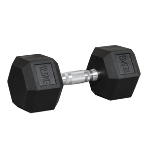 Hexagon Kurzhantel 125 kg Gusseisen & Gummi Schwarz