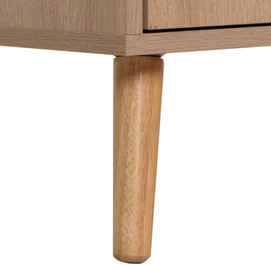Highboard Kommode Sideboard Kubu Rattan Holz 106x80x41cm Eiche-Optik