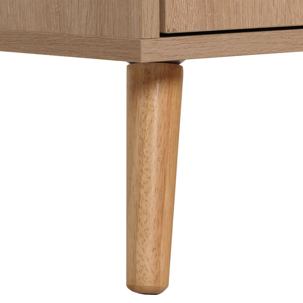 Highboard Kommode Sideboard Kubu Rattan Holz 106x80x41cm Eiche-Optik