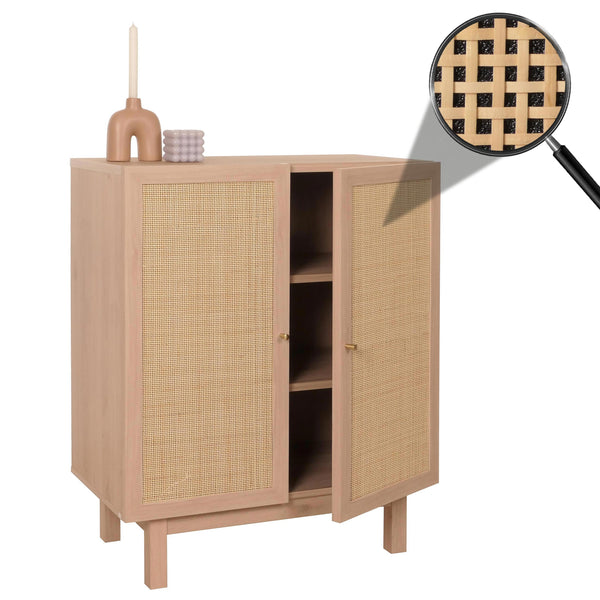 Highboard Kommode Sideboard Kubu Rattan 98x79x42cm natur