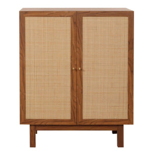 Highboard Kommode Sideboard Kubu Rattan 98x79x42cm Walnuss-Optik