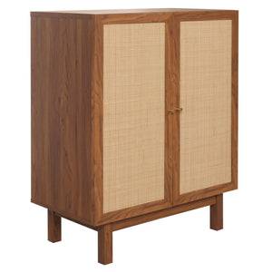 Highboard Kommode Sideboard Kubu Rattan 98x79x42cm Walnuss-Optik
