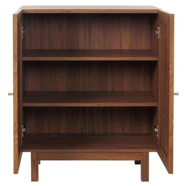 Highboard Kommode Sideboard Kubu Rattan 98x79x42cm Walnuss-Optik