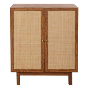 Highboard Kommode Sideboard Kubu Rattan 98x79x42cm Walnuss-Optik