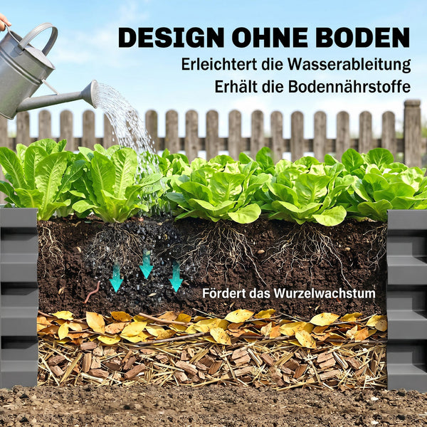 Hochbeet für Garten und Terrasse 120x120x30cm Stahl hellgrau