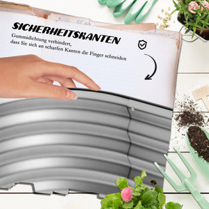 Hochbeet witterungsfest mit offenem Boden 2 Etagen Metall silber