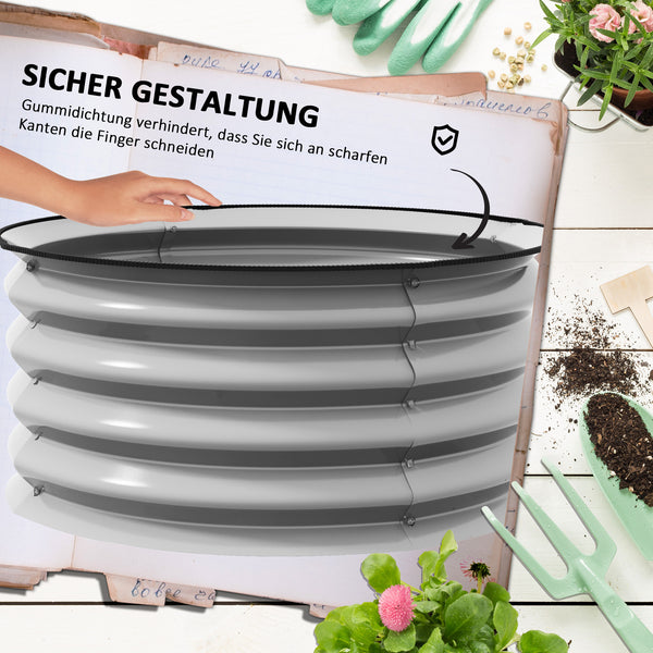 Hochbeet 2er-Set aus Metall mit offenem Boden 60x60x30cm Silber