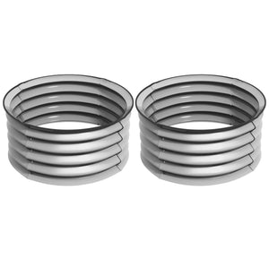Hochbeet 2er-Set aus Metall mit offenem Boden 60x60x30cm Silber