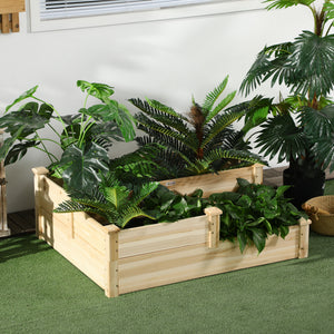 Hochbeet 3-stufig aus Tannenholz für Garten & Balkon Naturfarbe