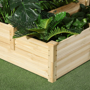 Hochbeet 3-stufig aus Tannenholz für Garten & Balkon Naturfarbe