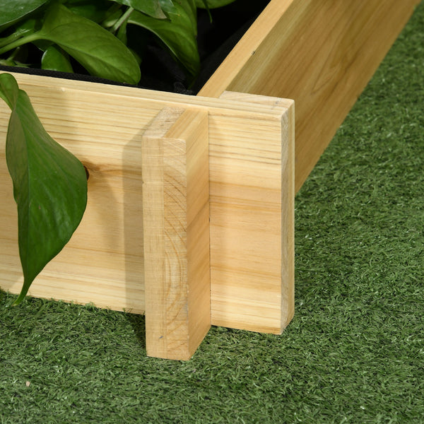 Hochbeet 3-stufig mit Drainage und Stoffauskleidung Naturholz