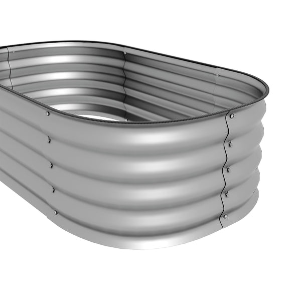 Hochbeet aus Metall mit offenem Boden 105x62x30cm Silber