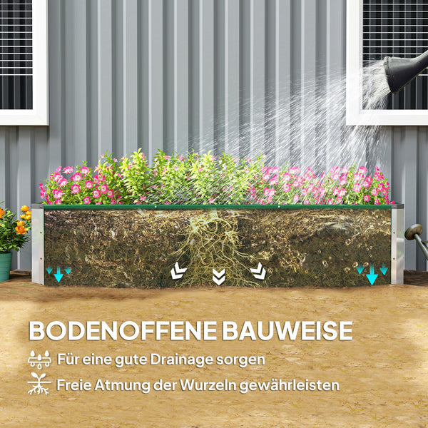 Hochbeet aus Stahl mit Handschuhen 183x47x40cm Grün