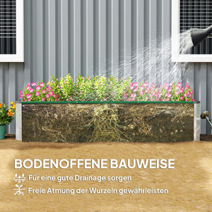 Hochbeet aus Stahl mit Handschuhen 183x47x40cm Grün