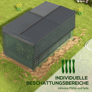 Hochbeet aus Stahl mit Vogelschutznetz 230x110x110cm Dunkelgrau