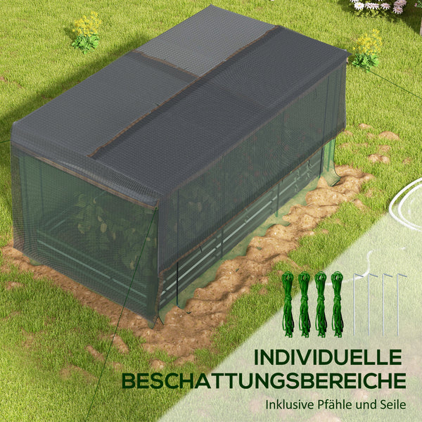 Hochbeet aus Stahl mit Vogelschutznetz 230x110x110cm Dunkelgrau