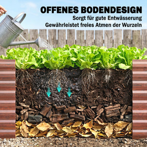 Hochbeet Set extra tief 120x60x60cm Metall braun