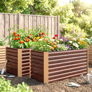 Hochbeet Set extra tief 120x60x60cm Metall braun
