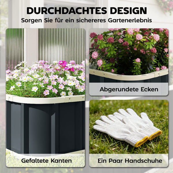 Hochbeet Pflanzbeet wetterfest für Garten und Frühbeet Stahl