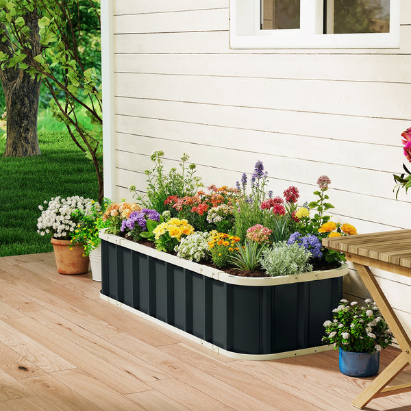 Hochbeet Pflanzbeet wetterfest für Garten und Frühbeet Stahl