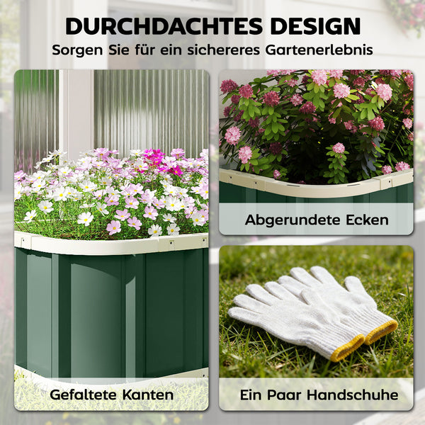 Hochbeet für Garten mit Klickverschlüssen und Frühbeet Stahl
