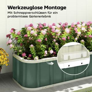 Hochbeet für Garten mit Klickverschlüssen und Frühbeet Stahl
