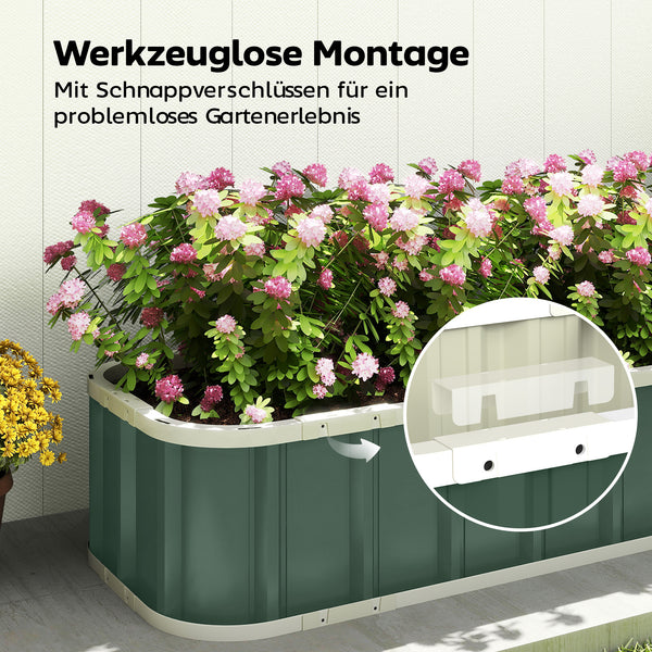 Hochbeet für Garten mit Klickverschlüssen und Frühbeet Stahl