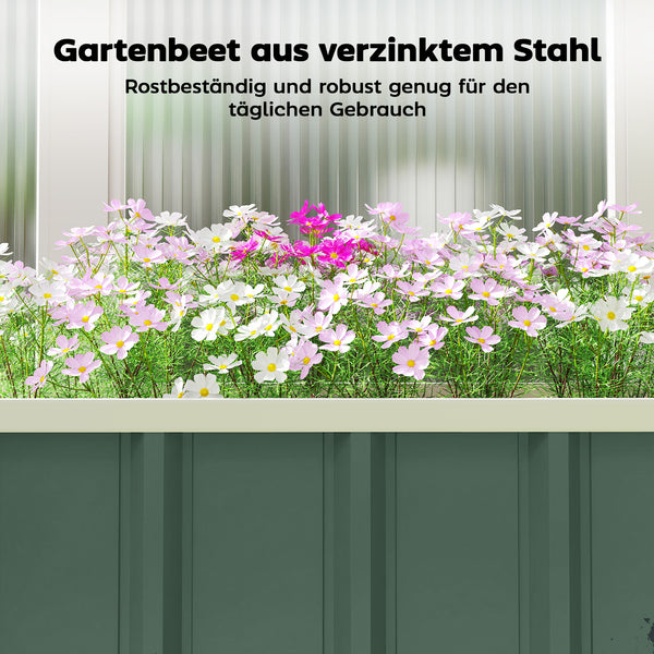 Hochbeet für Garten mit Klickverschlüssen und Frühbeet Stahl