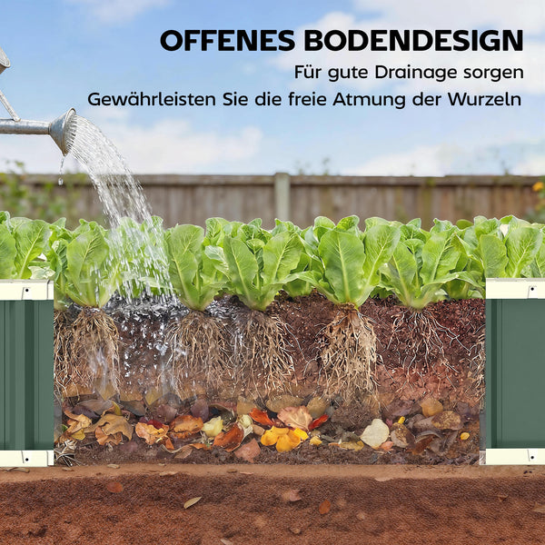 Hochbeet für Garten mit Klickverschlüssen und Frühbeet Stahl