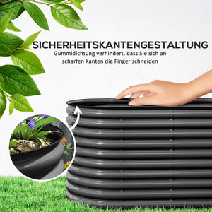 Hochbeet Pflanzkübel gross mit offenem Boden 160x80x80cm Metall dunkelgrau