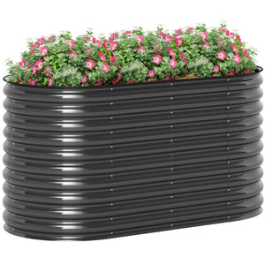 Hochbeet Pflanzkübel gross mit offenem Boden 160x80x80cm Metall dunkelgrau