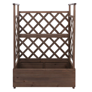 Hochbeet mit Rankgitter aus Holz 114x85x44cm Braun